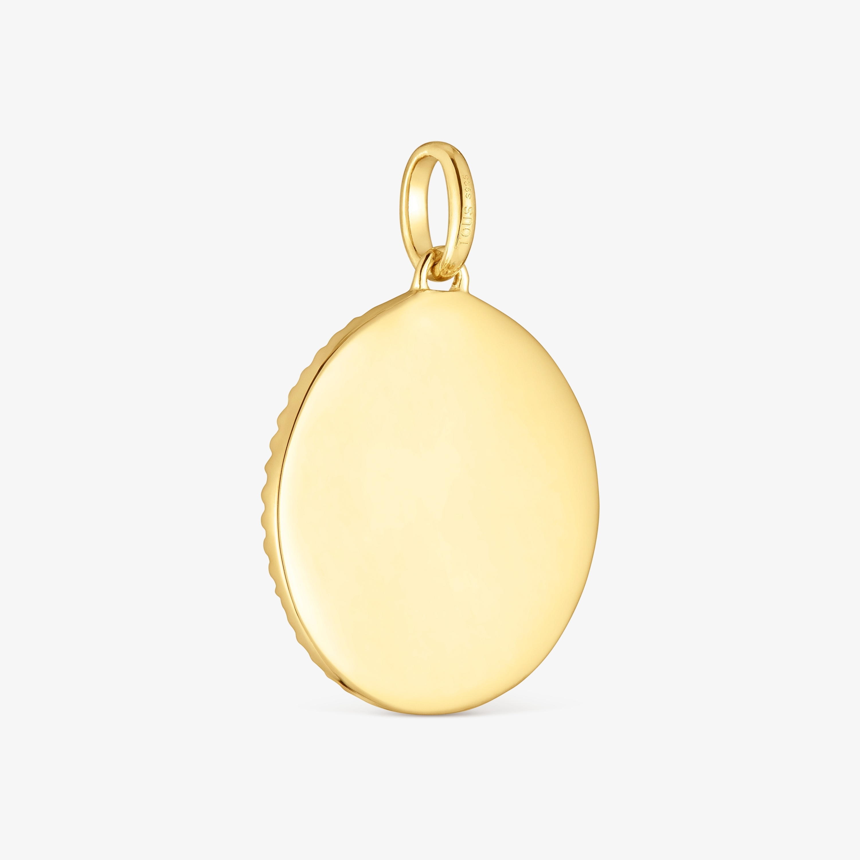 Medallion pendant with 18K gold vermeil and gemstones Daisy