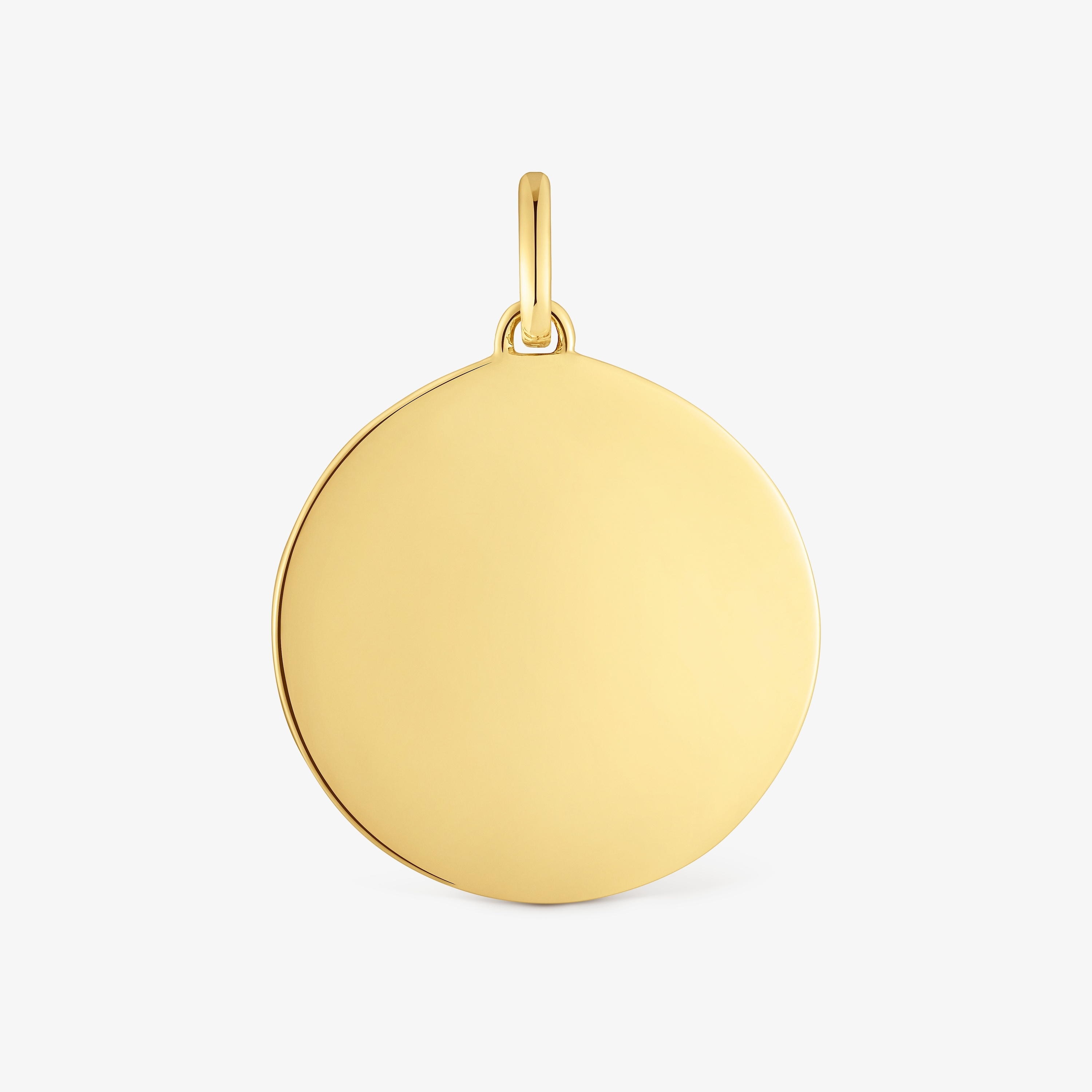 Medallion pendant with 18K gold vermeil and gemstones Daisy