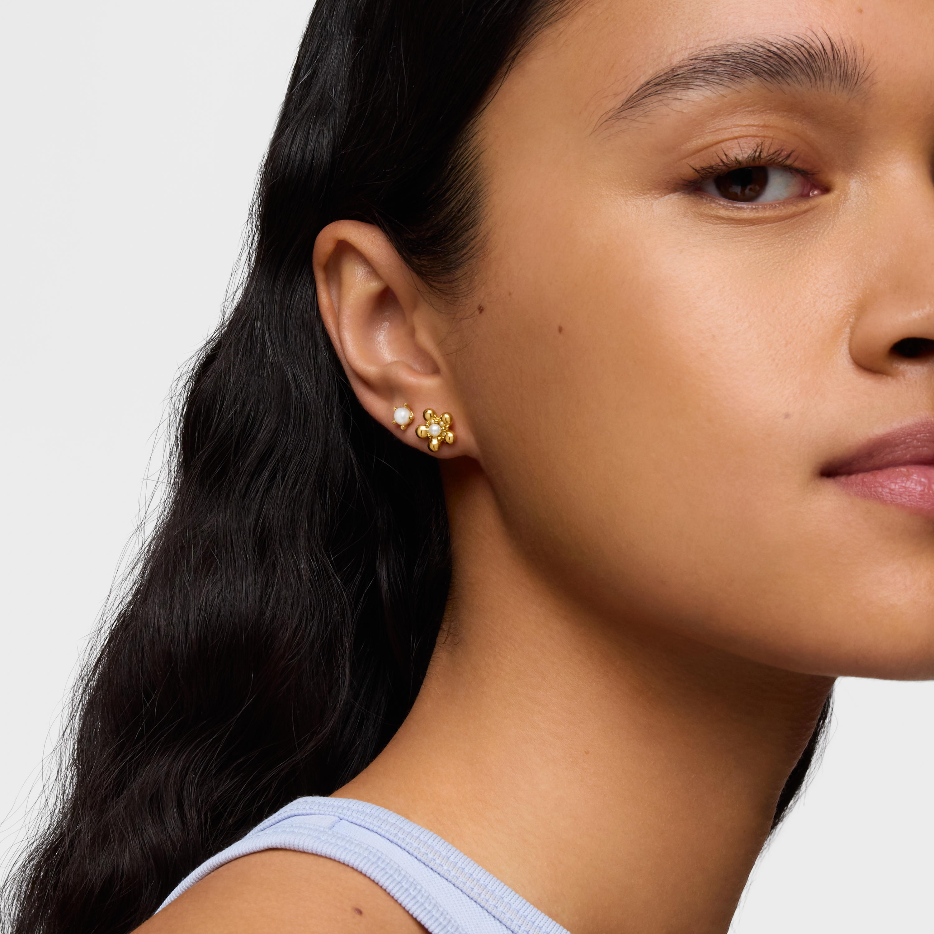 18K solid gold Earrings with cultured pearls TOUS Garden