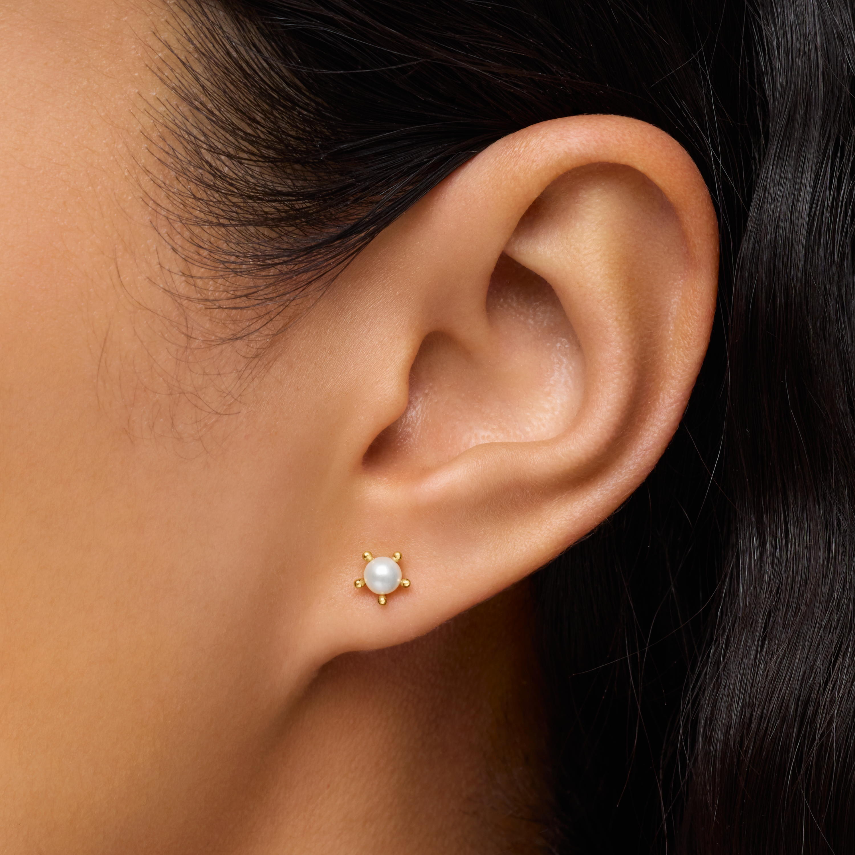 18K solid gold Earrings with cultured pearls TOUS Garden