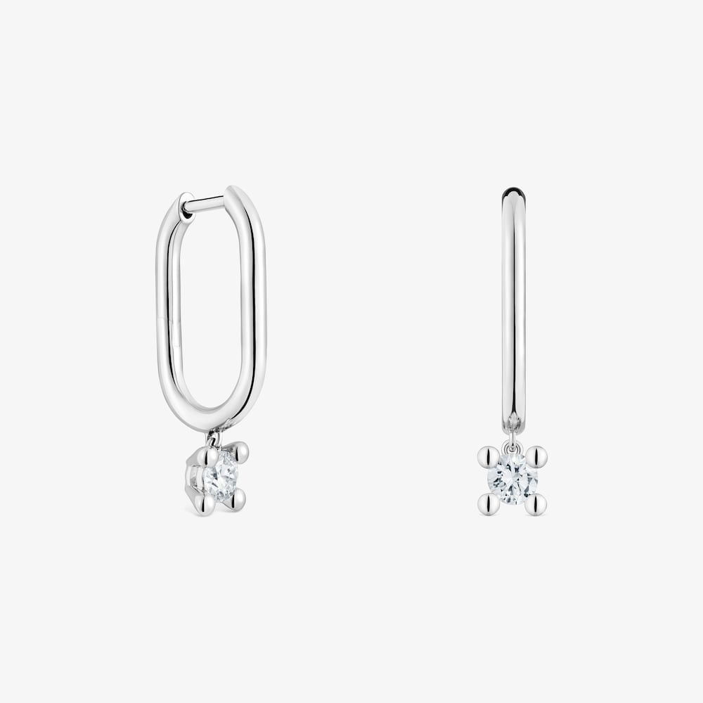 Boucles d&rsquo;oreilles anneaux en platine avec diamants cr&eacute;&eacute;s en laboratoire 0,36&nbsp;ct TOUS Shine LGD