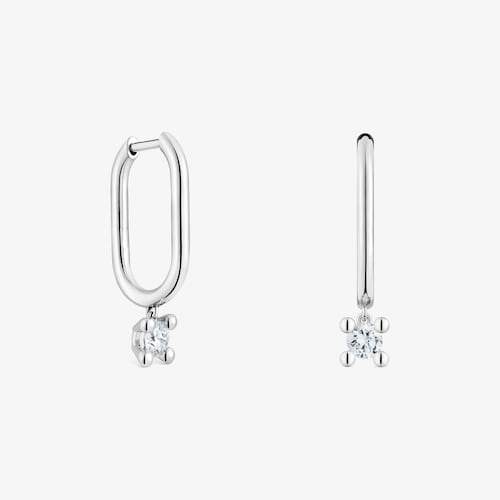 Pendientes de aro de platino con diamantes creados en laboratorio 0,36 ct Shine LGD