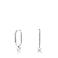 Platinum Hoop earrings with 0,36ct lab-grown diamonds TOUS Shine LGD