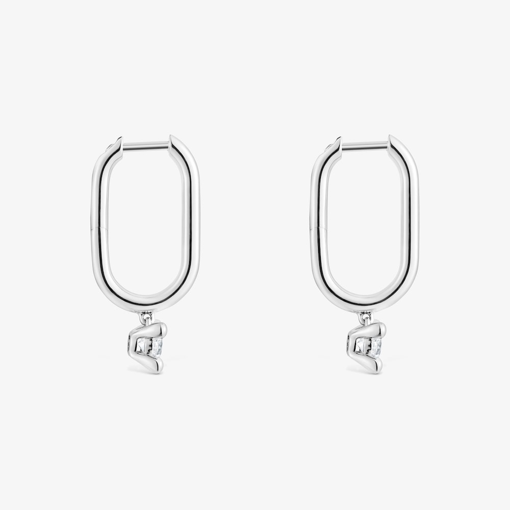 Boucles d&rsquo;oreilles anneaux en platine avec diamants cr&eacute;&eacute;s en laboratoire 0,36&nbsp;ct TOUS Shine LGD
