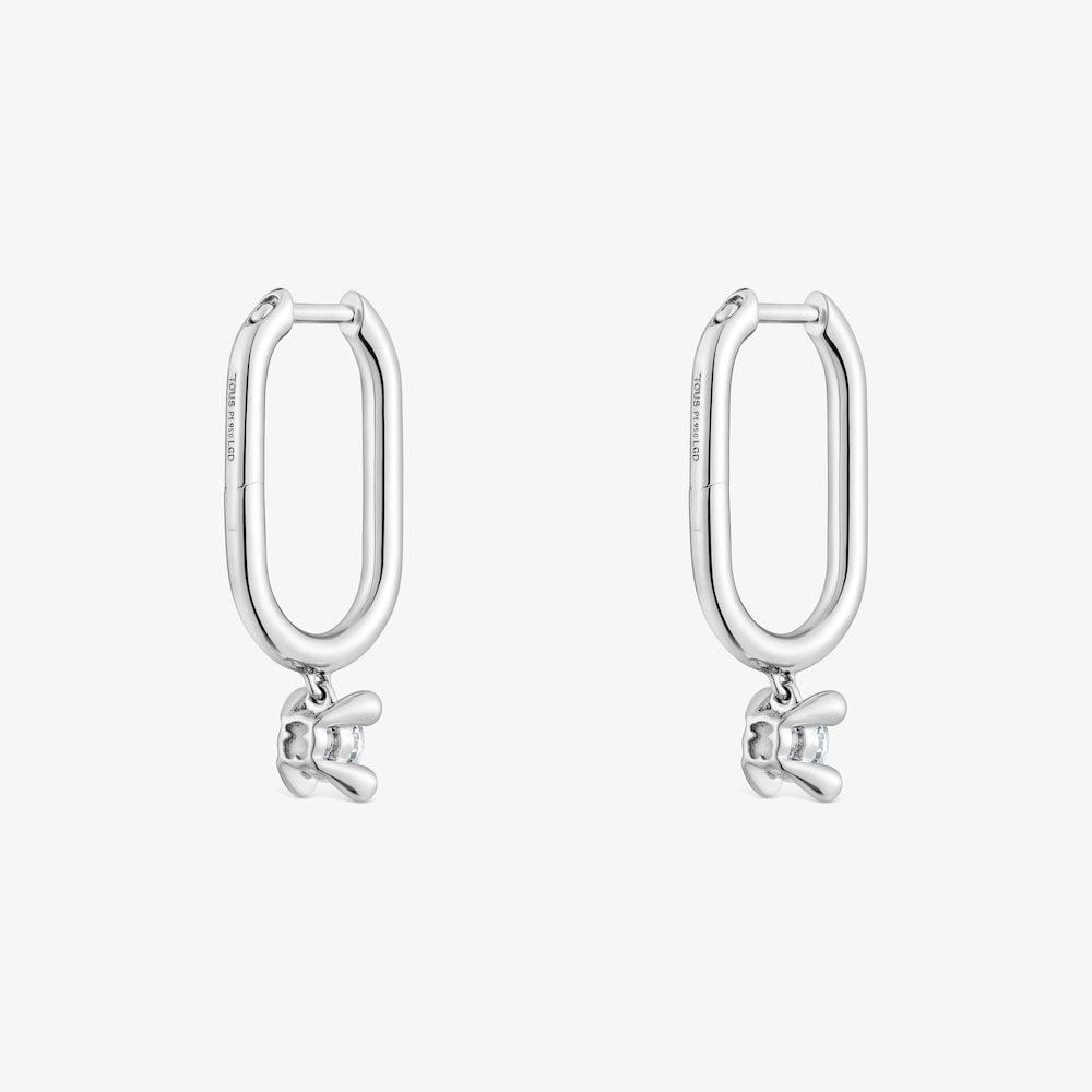 Boucles d&rsquo;oreilles anneaux en platine avec diamants cr&eacute;&eacute;s en laboratoire 0,36&nbsp;ct TOUS Shine LGD
