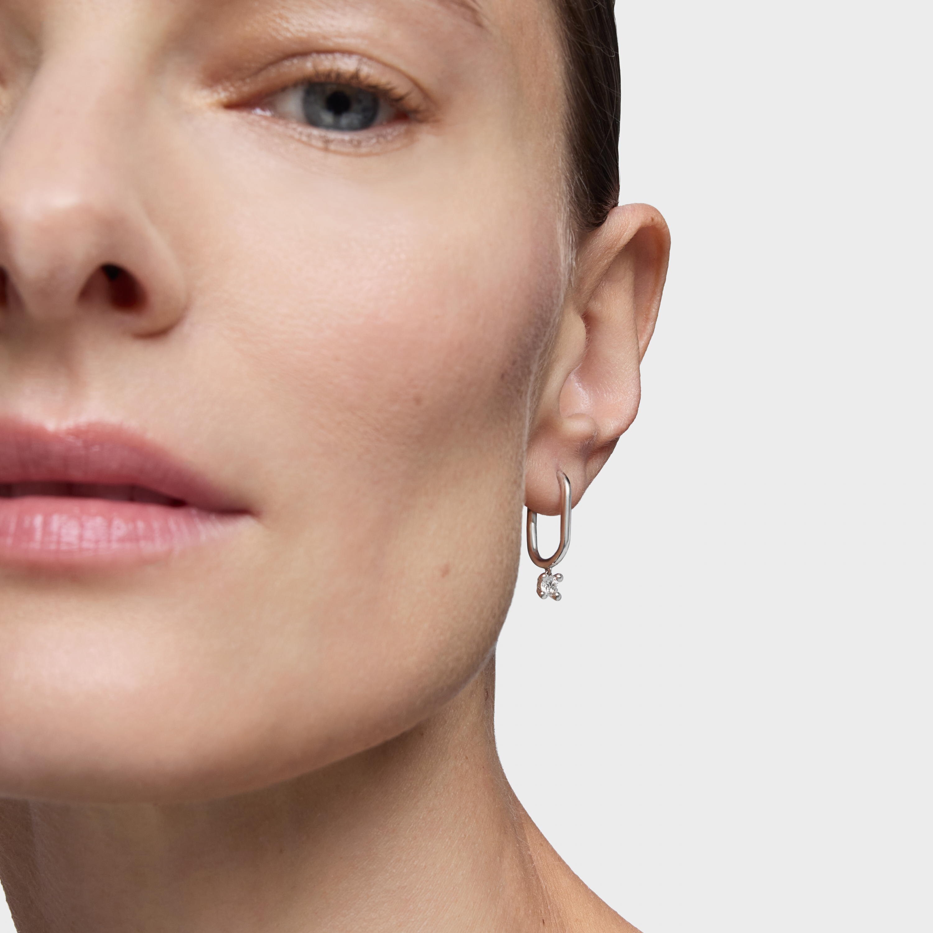 Platinum Hoop earrings with 0.36ct lab-grown diamonds TOUS Shine LGD