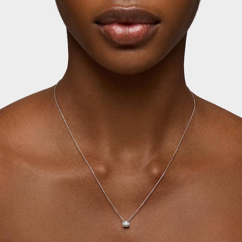 Gargantilla de platino con diamante talla brillante creado en laboratorio 0,25 ct Sweet Diamonds LGD