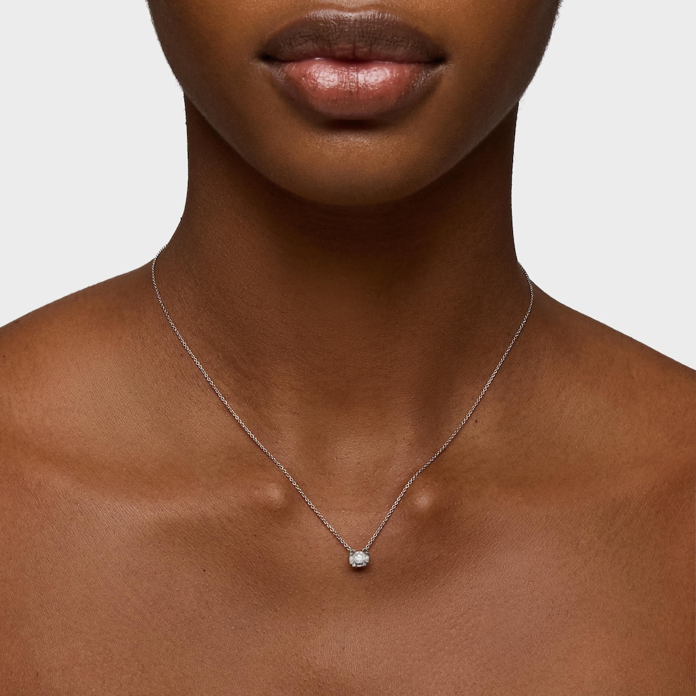 Gargantilla de platino con diamante talla brillante creado en laboratorio 0,25 ct Sweet Diamonds LGD