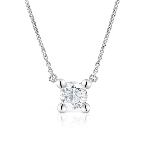 Platinový Priliehavý náhrdelník s 0,70 kt syntetickým diamantom TOUS Shine LGD