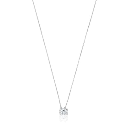 Platinový Priliehavý náhrdelník s 0,70 kt syntetickým diamantom s briliantovým výbrusom TOUS Sweet Diamonds LGD