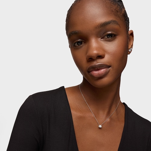 Platinový Priliehavý náhrdelník s 0,70 kt syntetickým diamantom s briliantovým výbrusom TOUS Sweet Diamonds LGD