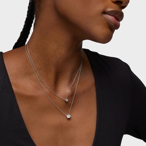 Platinový Priliehavý náhrdelník s 0,70 kt syntetickým diamantom s briliantovým výbrusom TOUS Sweet Diamonds LGD