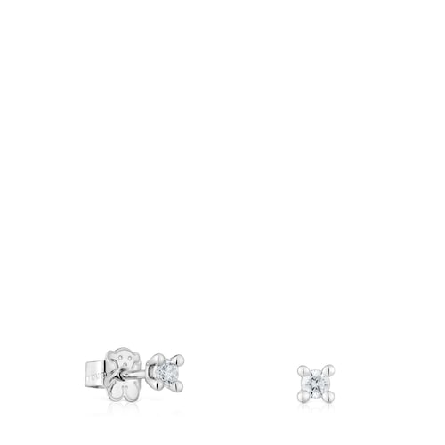Platinum Earrings with 0,17ct lab-grown diamonds TOUS Shine LGD