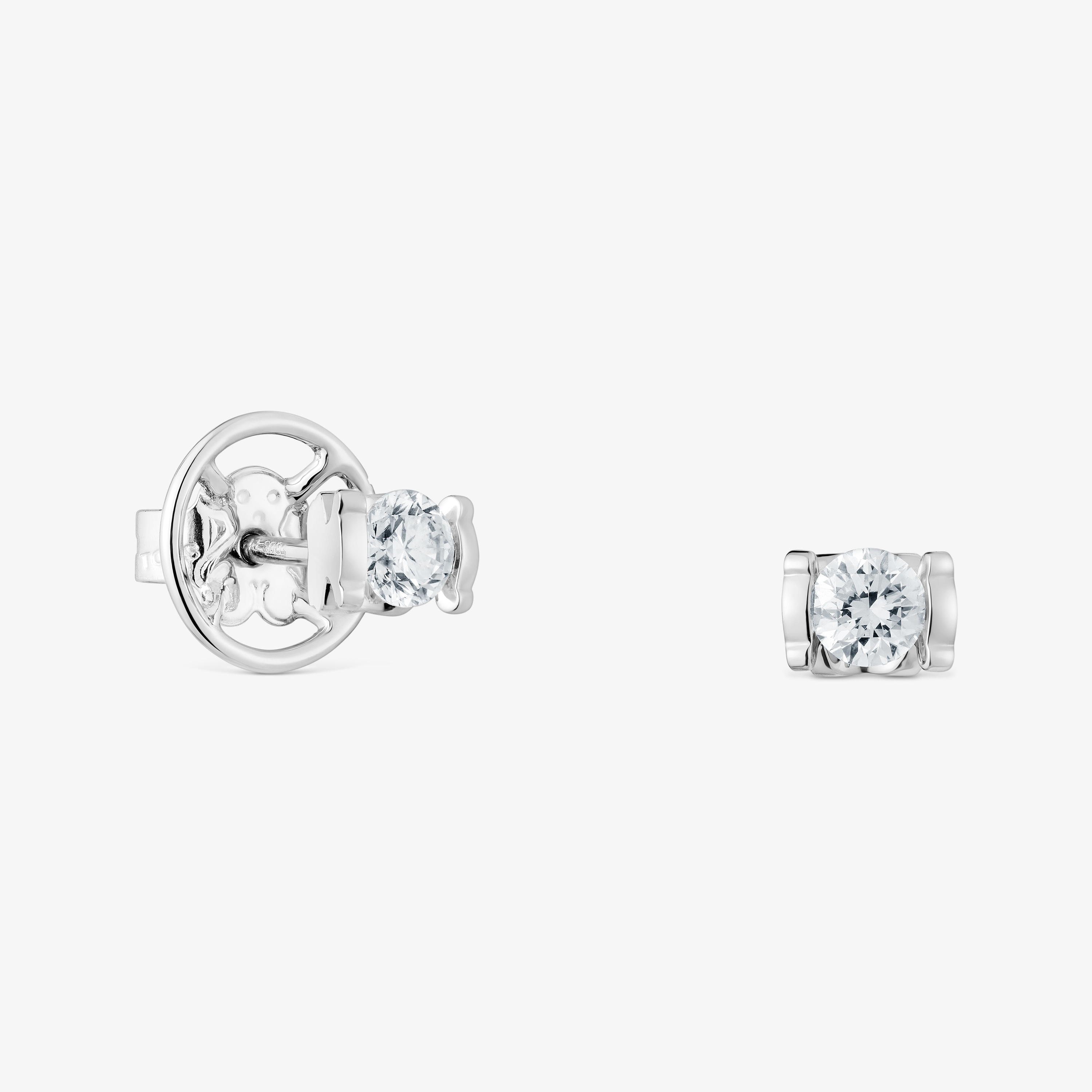 Short platinum Earrings with 0.50ct lab-grown diamonds TOUS Sweet Diamonds LGD