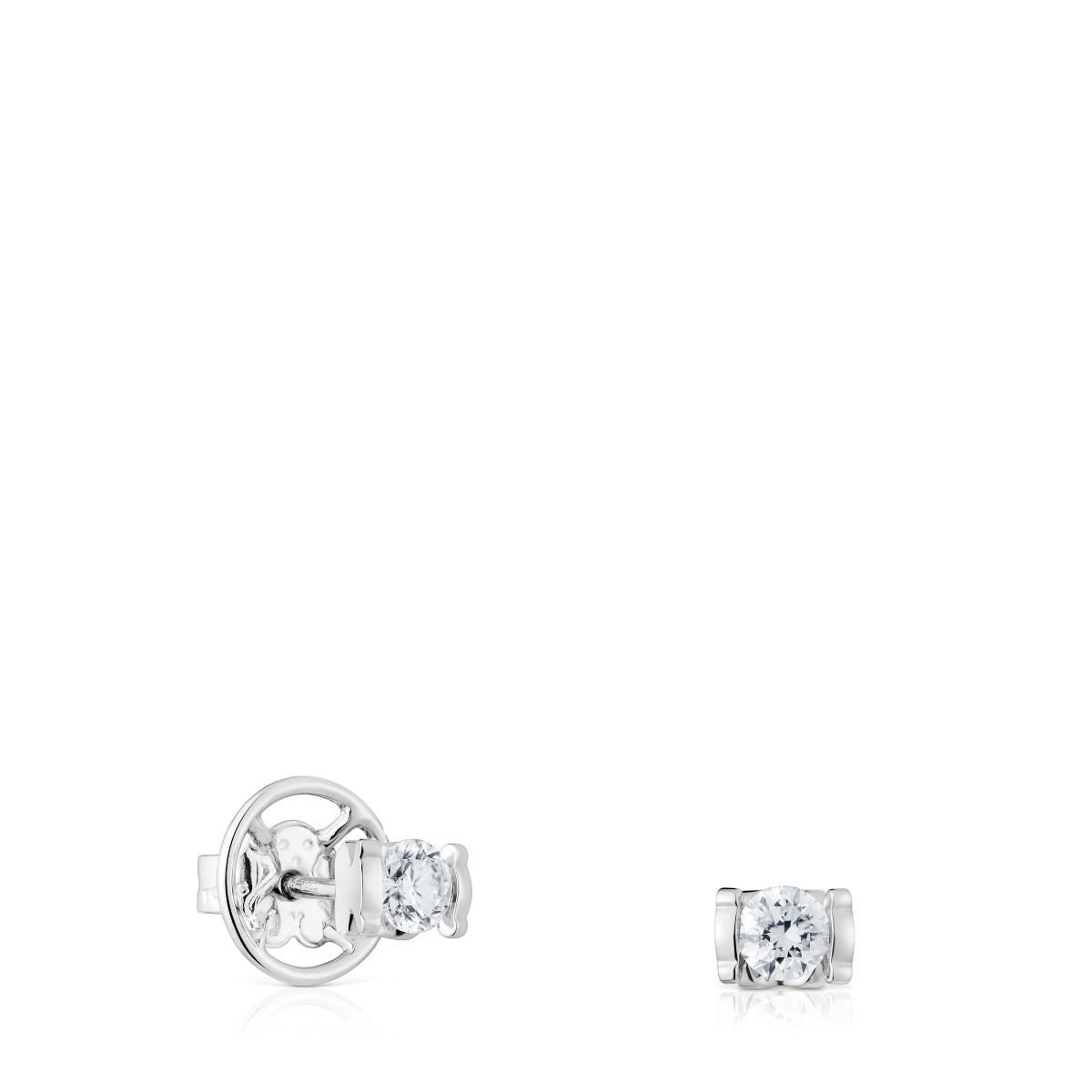 Short platinum Earrings with 0,50ct lab-grown diamonds TOUS Sweet Diamonds LGD