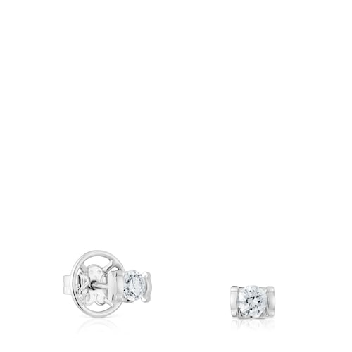 Short platinum Earrings with 0,50ct lab-grown diamonds TOUS Sweet Diamonds LGD