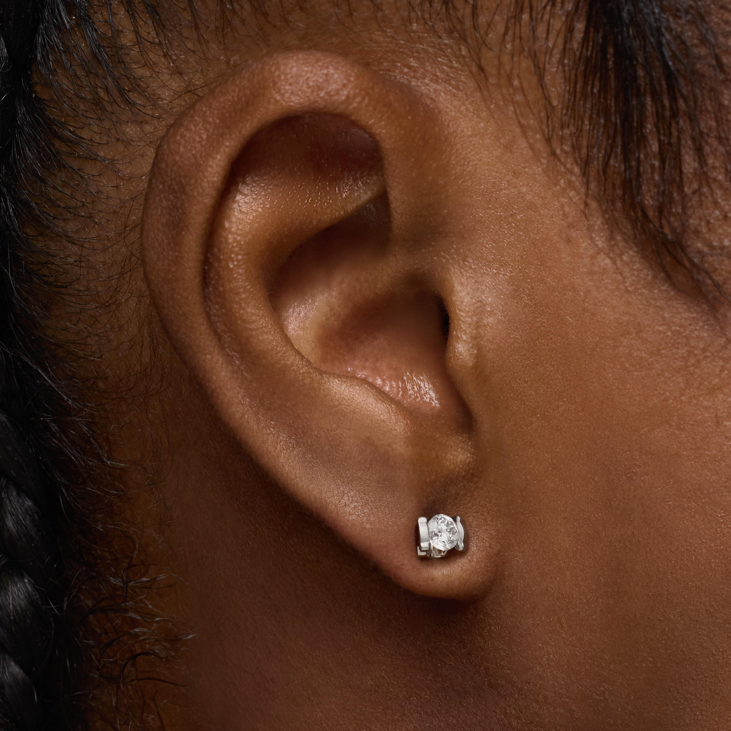 Short platinum Earrings with 0.50ct lab-grown diamonds TOUS Sweet Diamonds LGD
