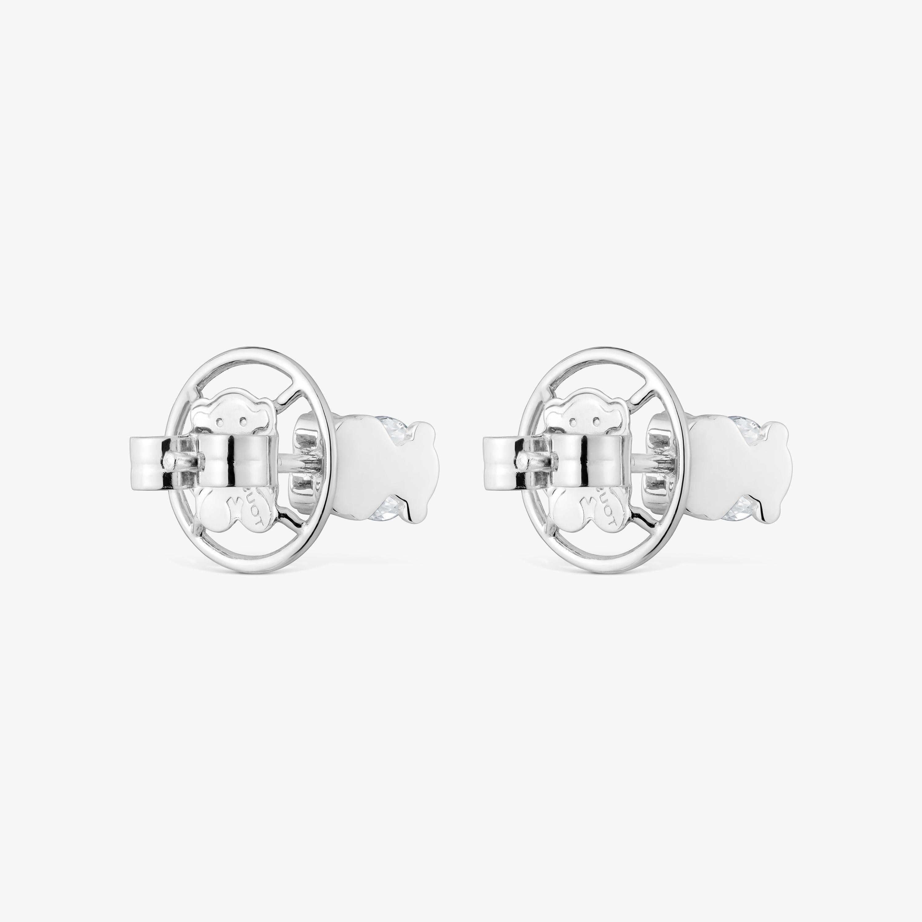 Short platinum Earrings with 1.00ct lab-grown diamonds TOUS Sweet Diamonds LGD