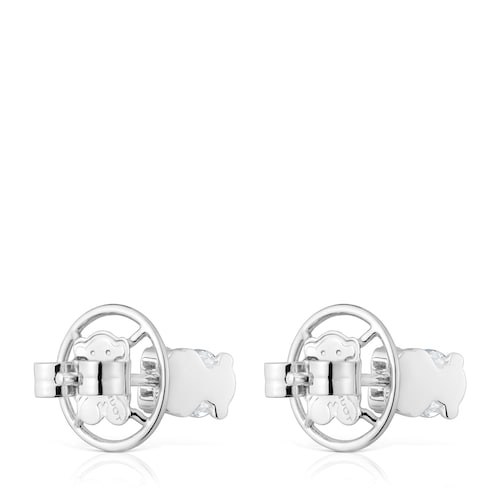 Short platinum Earrings with 1,00ct lab-grown diamonds TOUS Sweet Diamonds LGD