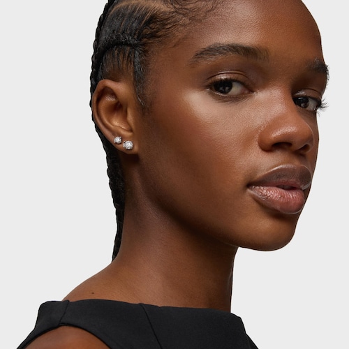 Short platinum Earrings with 1,00ct lab-grown diamonds TOUS Sweet Diamonds LGD