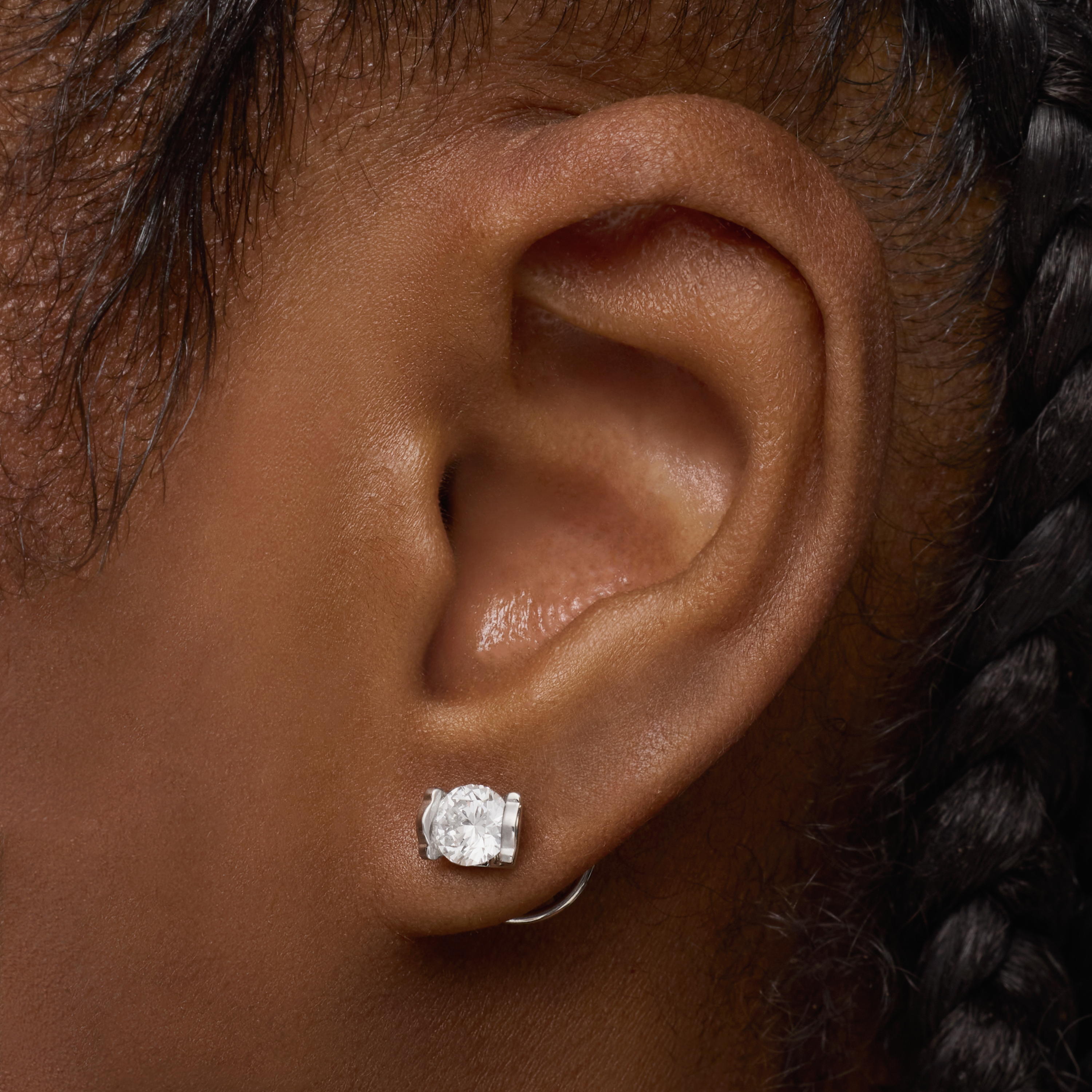 Short platinum Earrings with 1.00ct lab-grown diamonds TOUS Sweet Diamonds LGD
