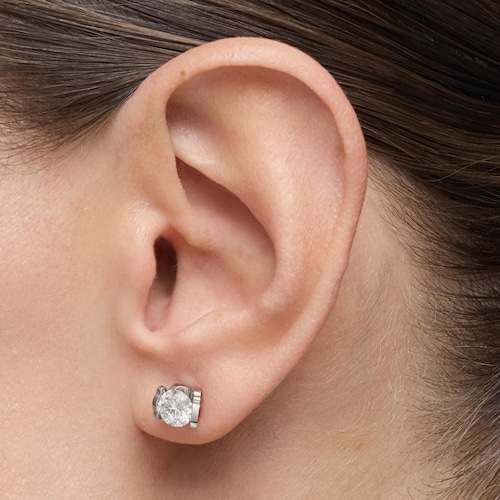 Krátke platinové Náušnice s 1,40 kt syntetickými diamantmi TOUS Sweet Diamonds LGD