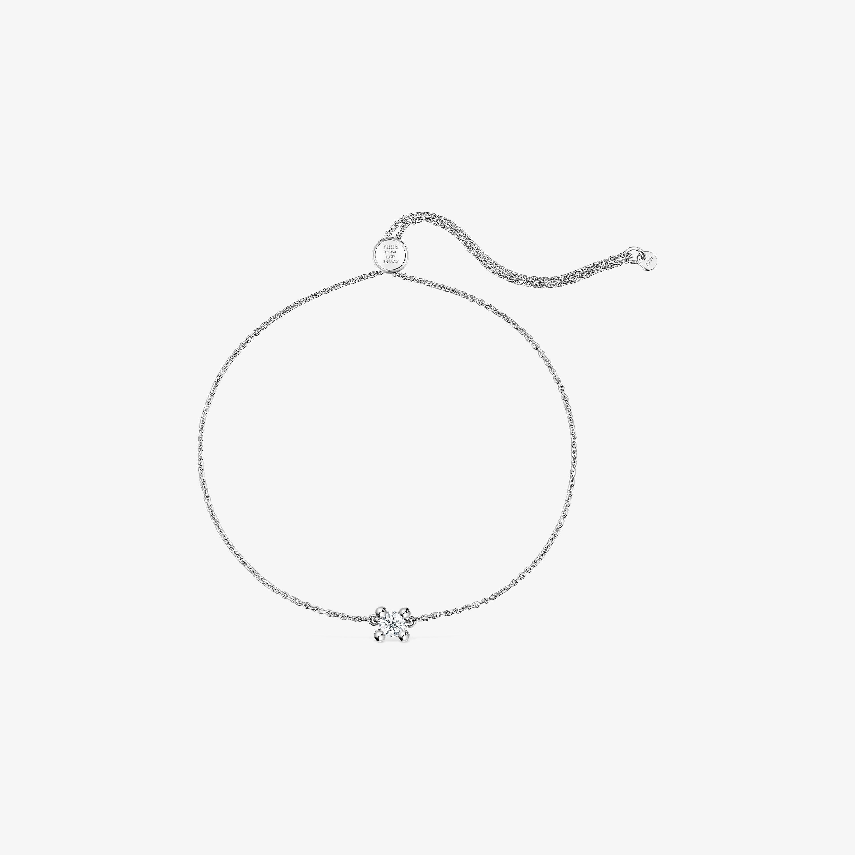 Platinum chain Bracelet with lab-grown diamond TOUS Shine LGD