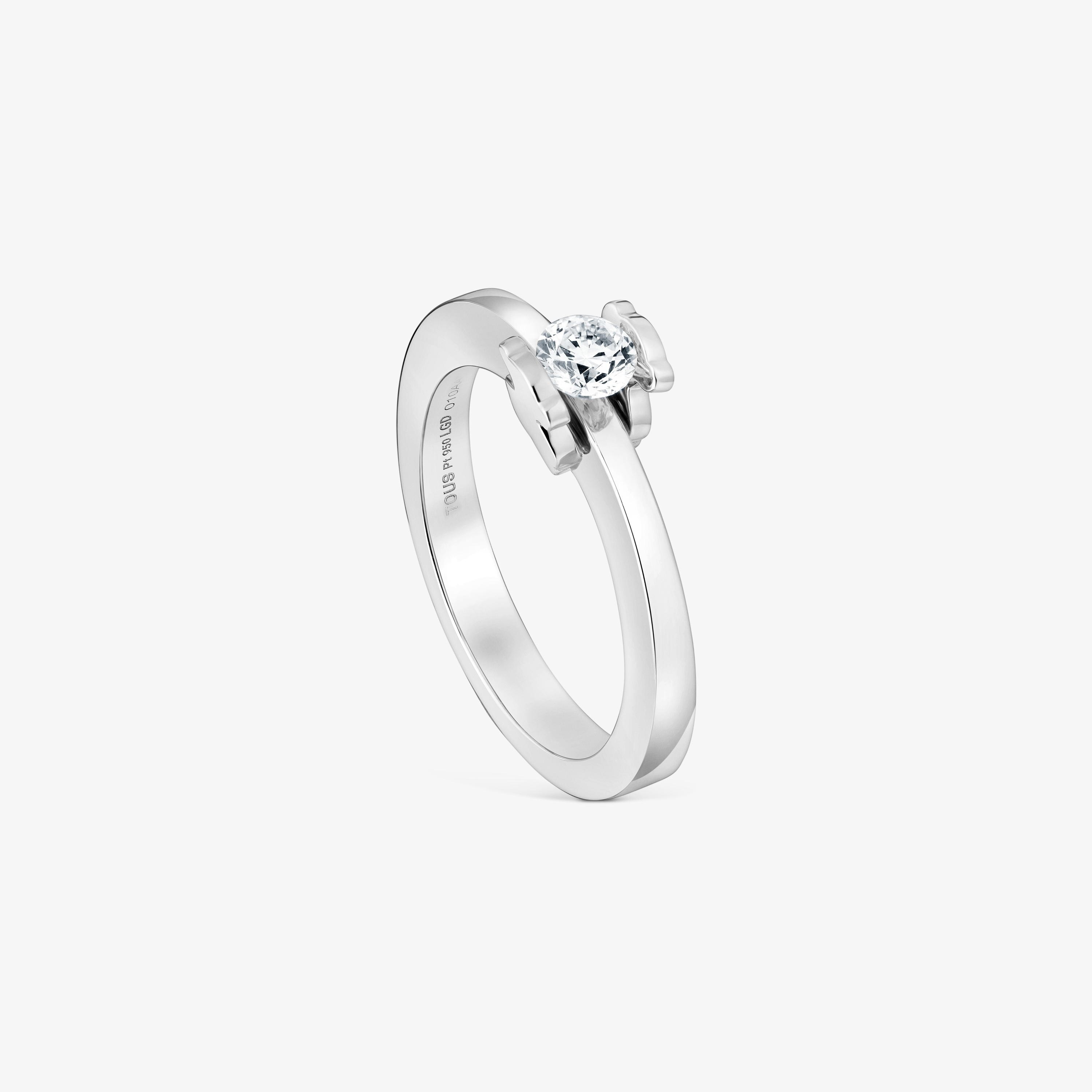 Platinum solitaire Ring with 0.25ct lab-grown diamond TOUS Sweet Diamonds LGD