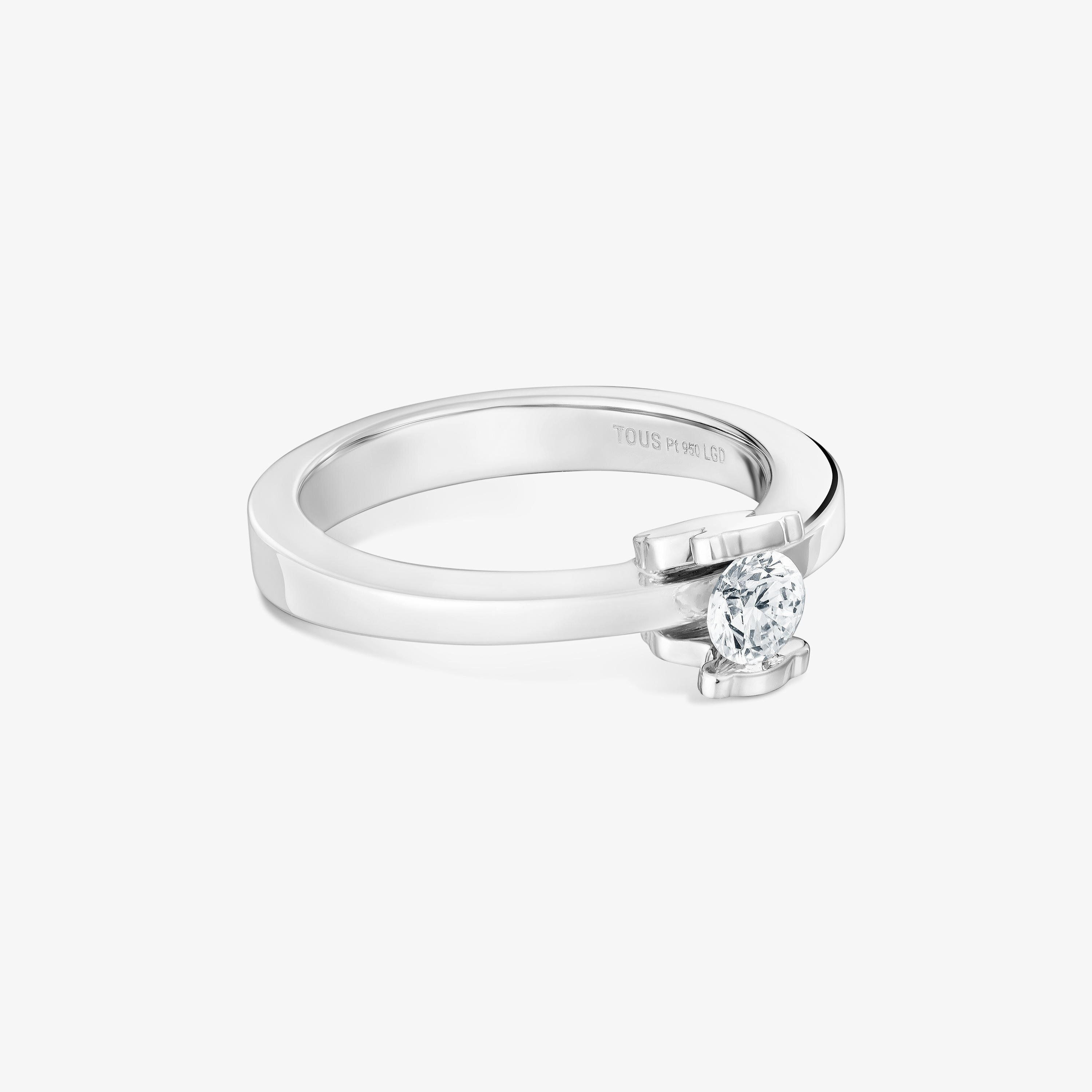 Platinum solitaire Ring with 0.25ct lab-grown diamond TOUS Sweet Diamonds LGD