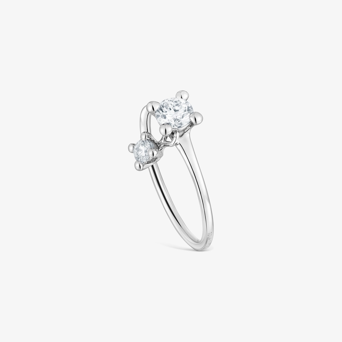 Tous - Anillo Solitario Y Motivo Colgante De Platino Con Diamantes Creados En Laboratorio 0,45 Ct Shine Lgd Talla 10