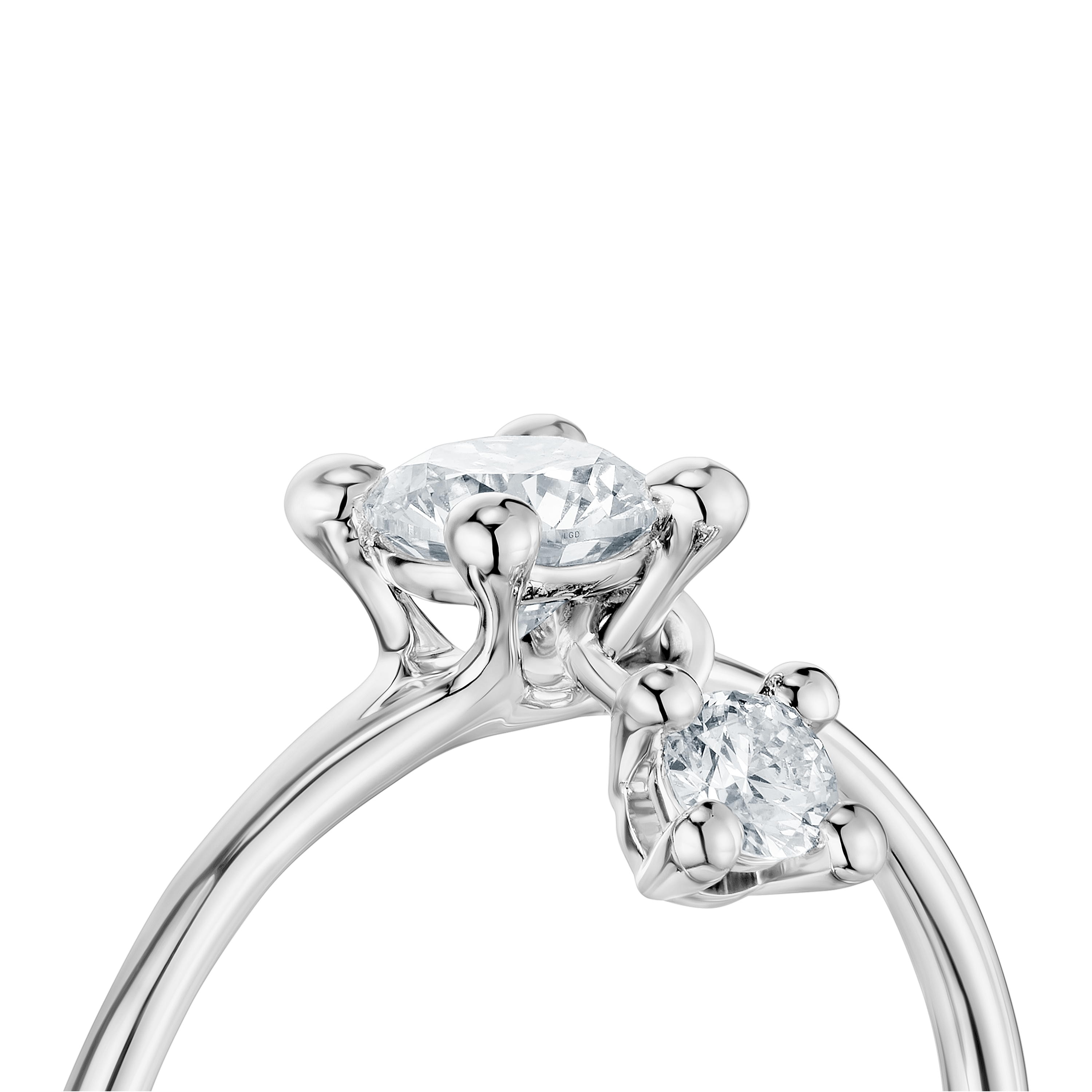Platinum solitaire Ring and pendant motif with 0,45ct lab-grown diamonds TOUS Shine LGD