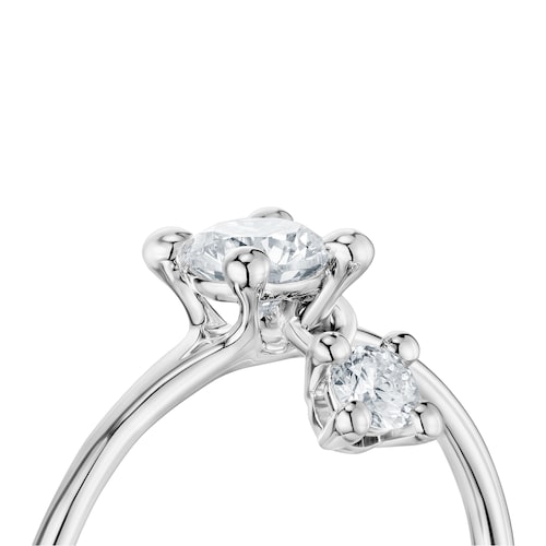 Platinum solitaire Ring and pendant motif with 0,45ct lab-grown diamonds TOUS Shine LGD