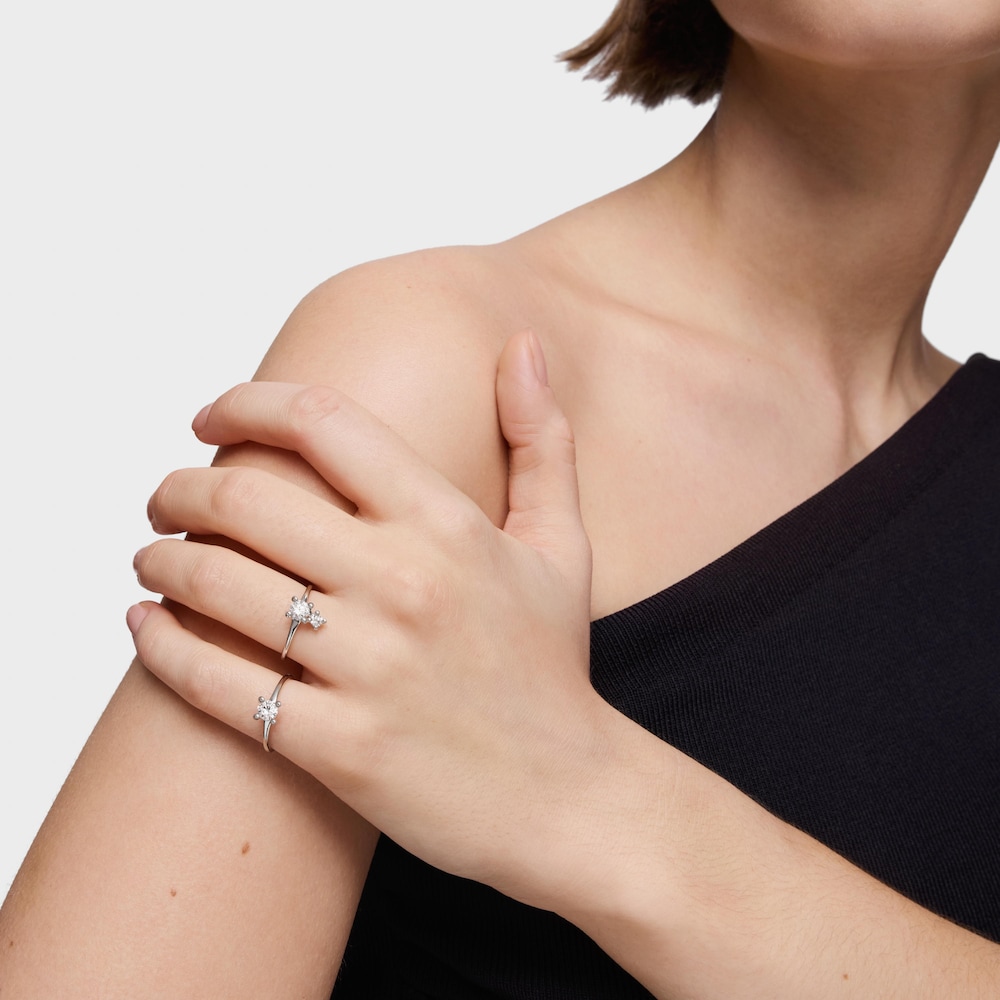 Anel solit&aacute;rio e motivo pingente em platina com diamantes criados em laborat&oacute;rio 0,45&nbsp;ct TOUS Shine LGD