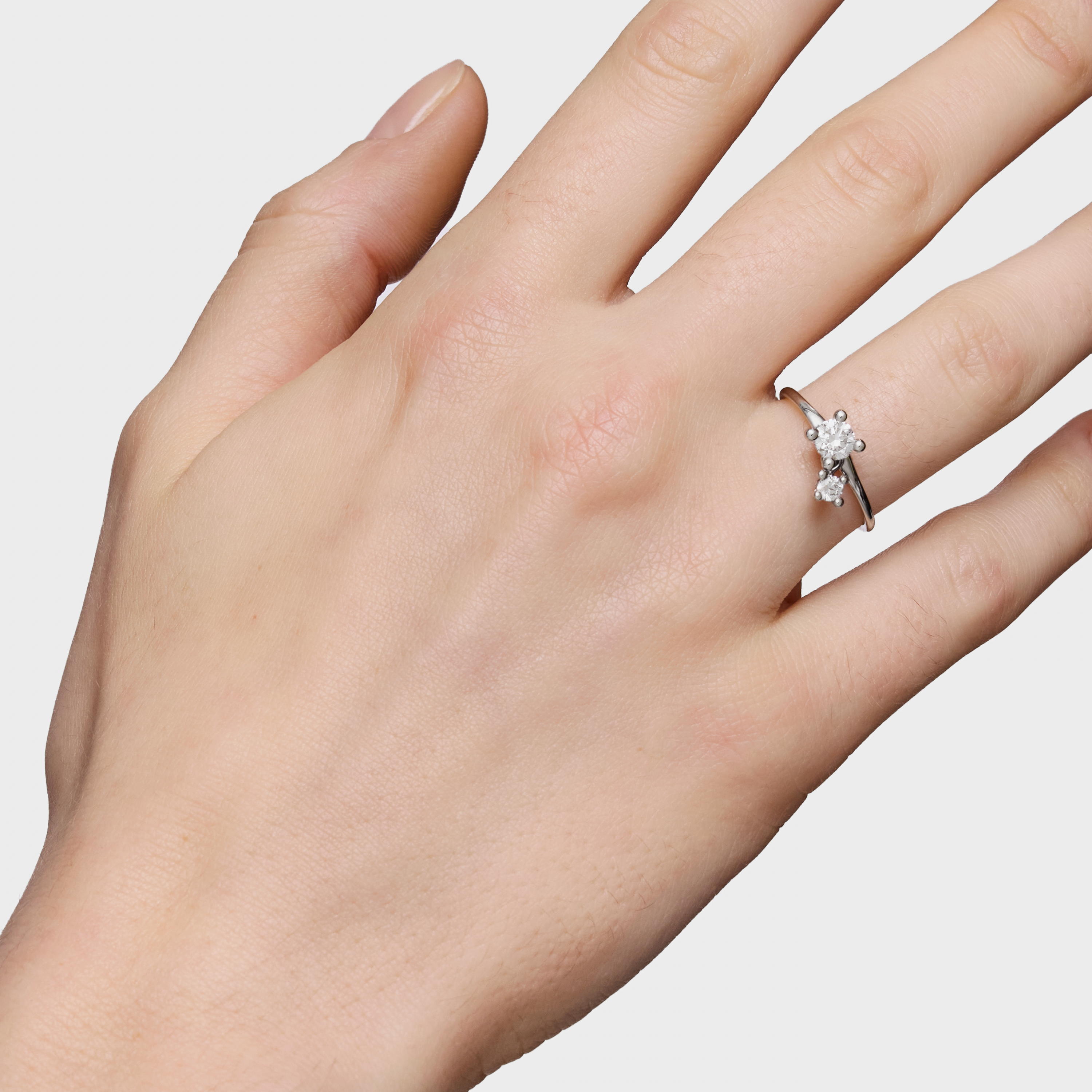Platinum solitaire Ring and pendant motif with 0.45ct lab-grown diamonds TOUS Shine LGD