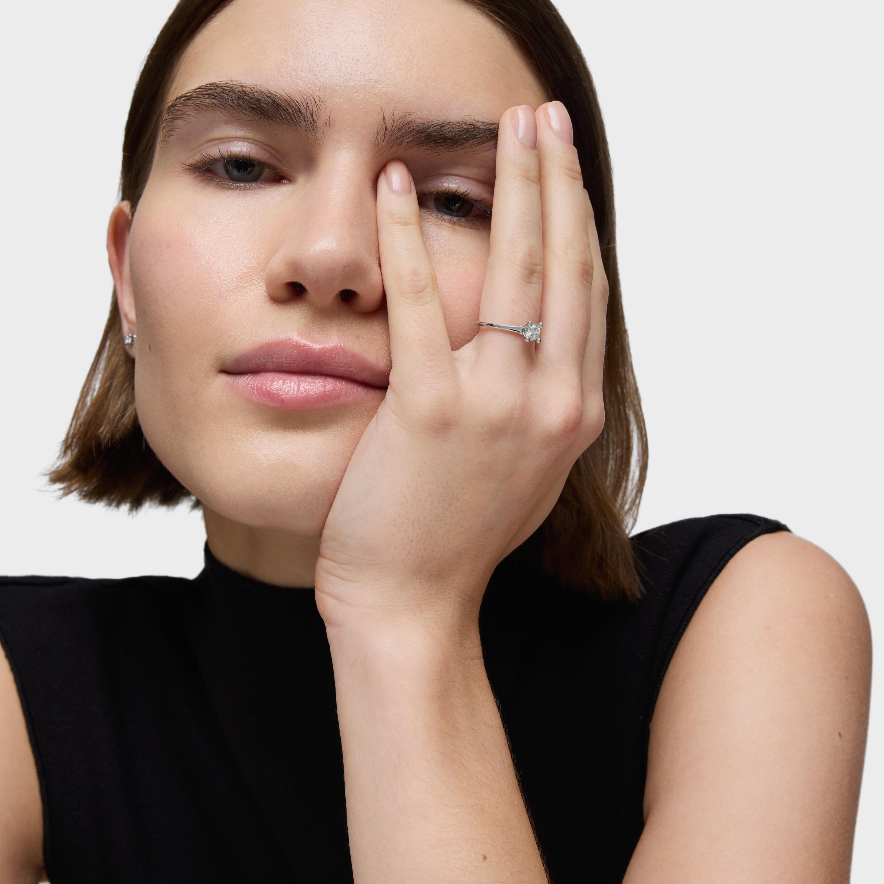 Platinum solitaire Ring with 0.50ct lab-grown diamond TOUS Shine LGD
