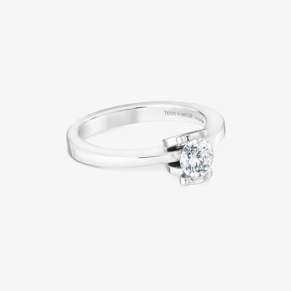 Anillo solitario de platino con diamante creado en laboratorio 0,50 ct Sweet Diamonds LGD