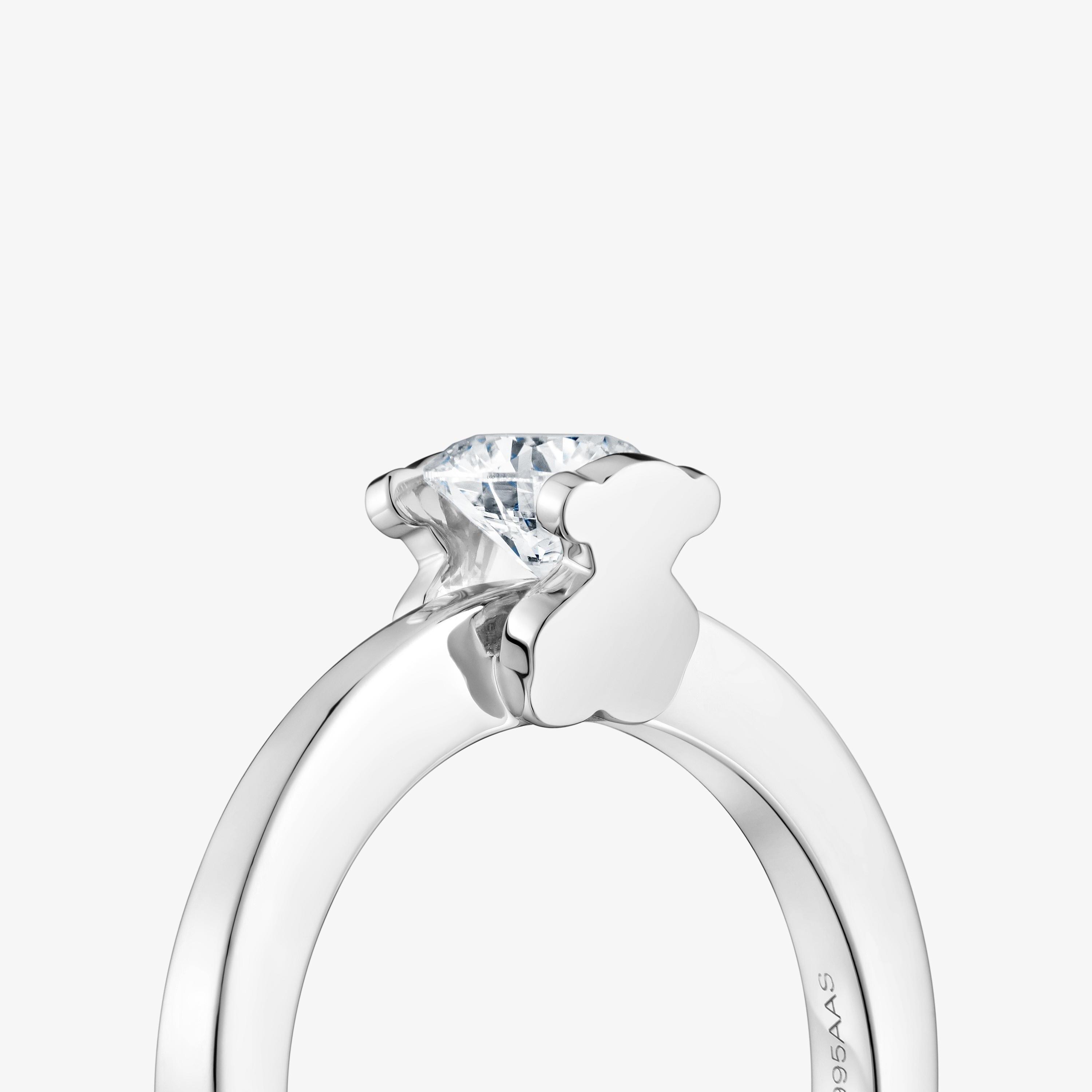 Platinum solitaire Ring with 0.50ct lab-grown diamond TOUS Sweet Diamonds LGD