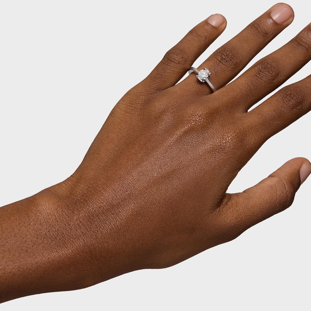 Anillo solitario de platino con diamante creado en laboratorio 0,50 ct Sweet Diamonds LGD image number 7