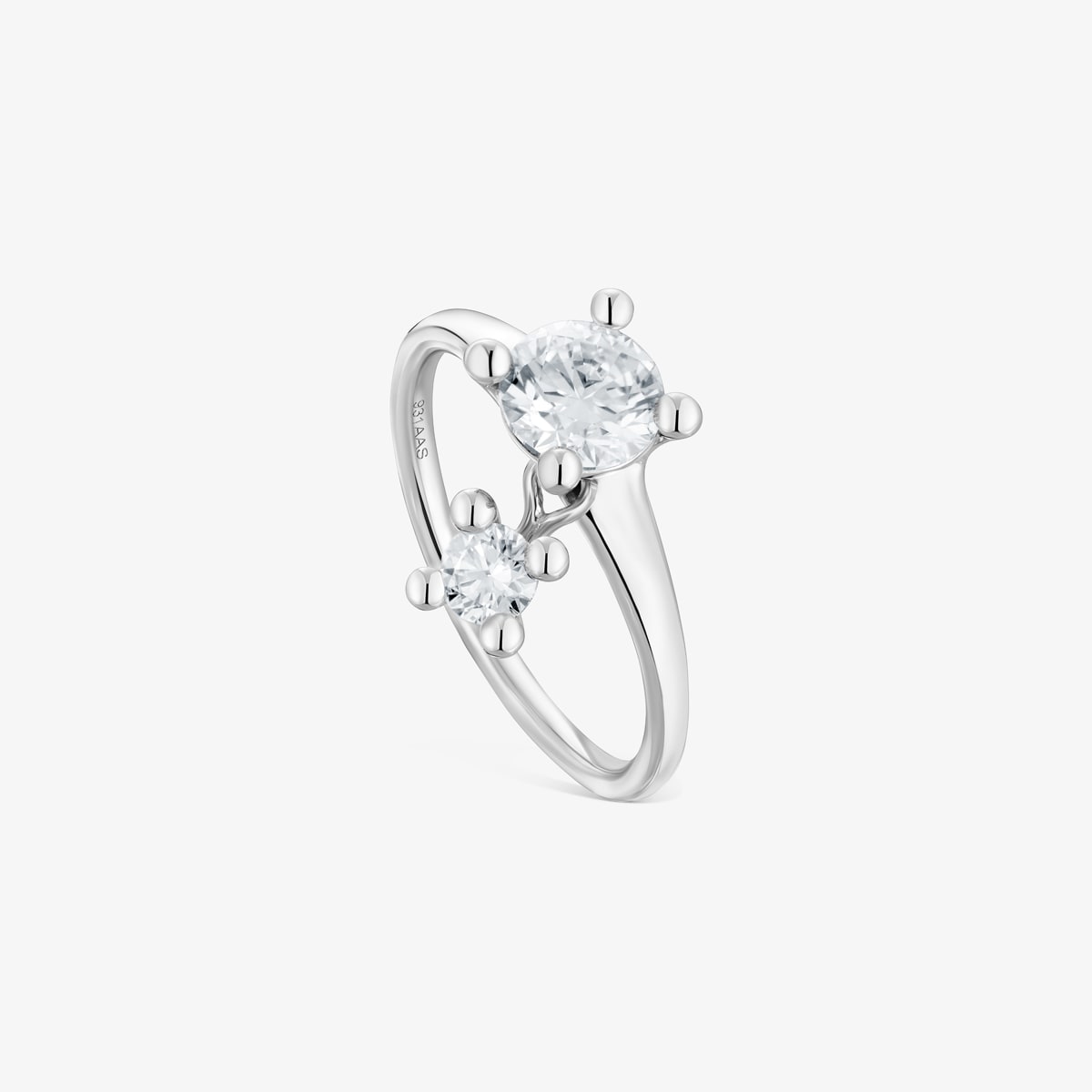 Tous - Anillo Solitario Y Motivo Colgante De Platino Con Diamantes Creados En Laboratorio 0,98 Ct Shine Lgd Talla 10