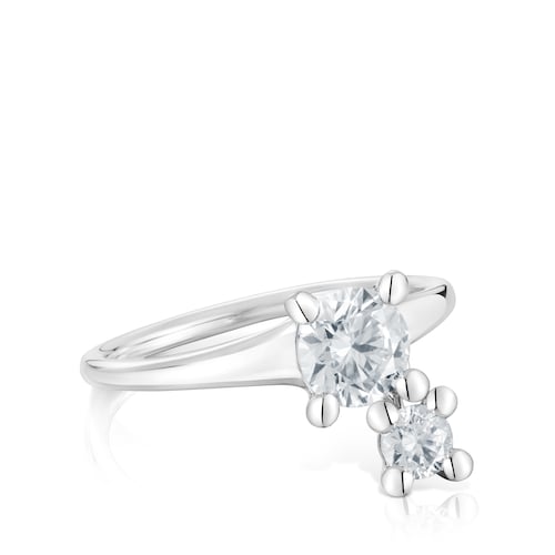 Platinový solitérní Prsten a přívěsek s motivem s laboratorně vytvořenými diamanty o hmotnosti 0,98 karátu TOUS Shine LGD