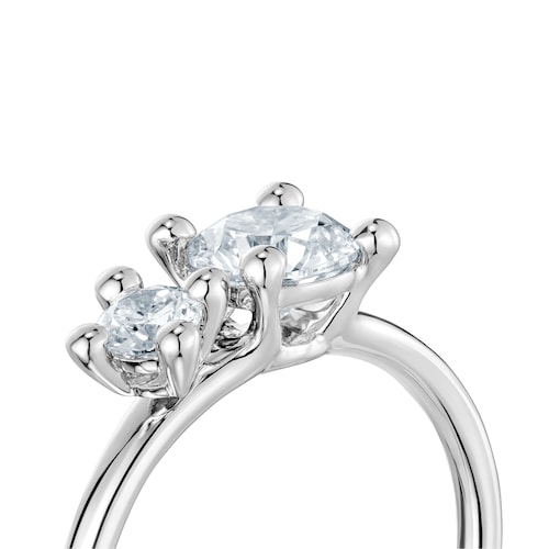 Platinový solitérní Prsten a přívěsek s motivem s laboratorně vytvořenými diamanty o hmotnosti 0,98 karátu TOUS Shine LGD