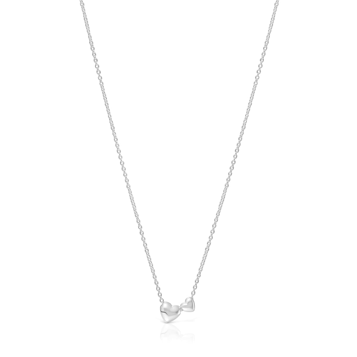 Short silver Necklace with heart motifs Garden of Love