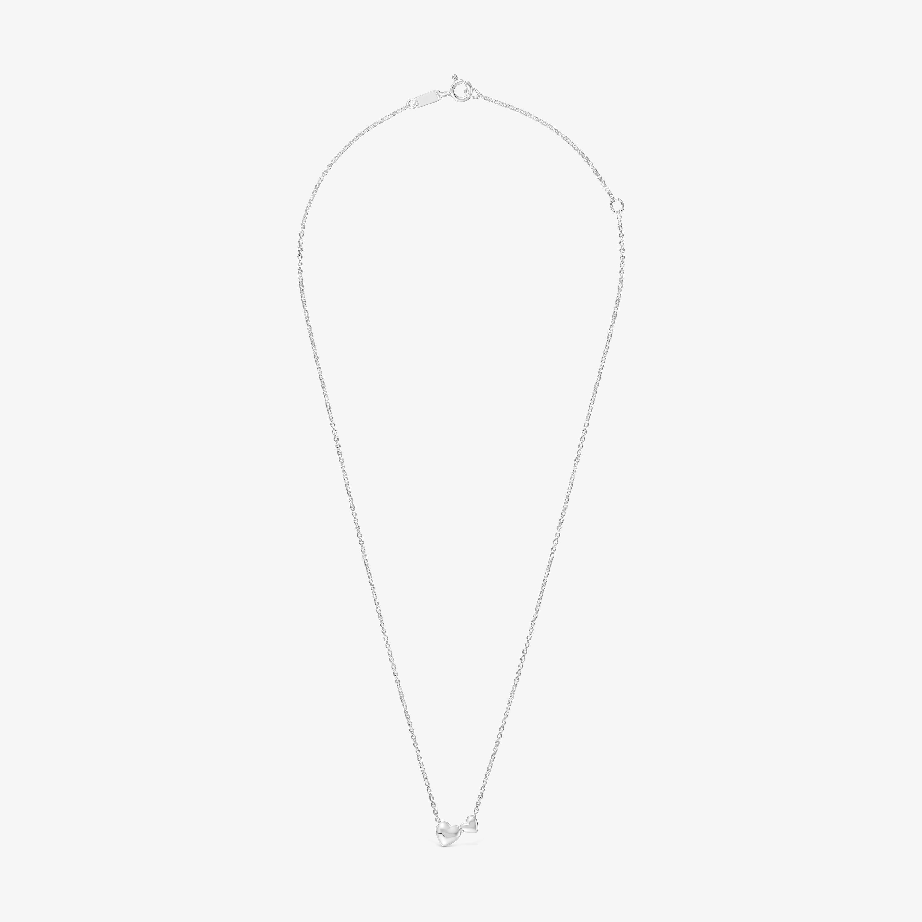 Short silver Necklace with heart motifs Garden of Love