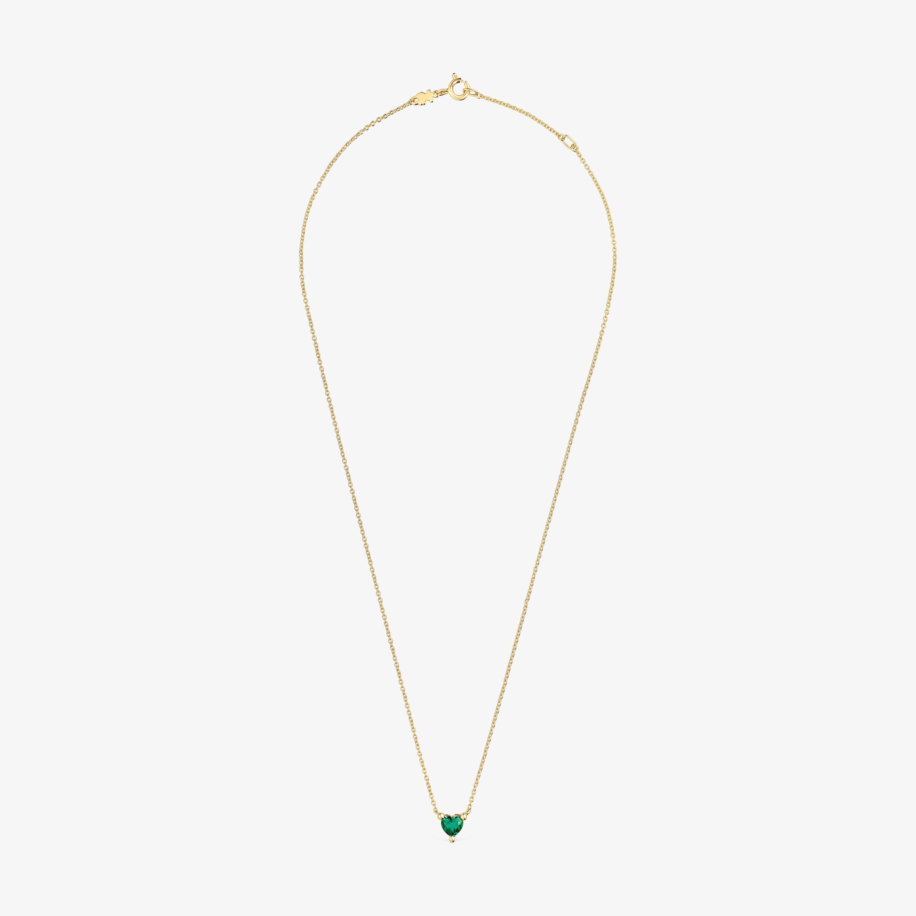 Short 18K gold vermeil Necklace with lab-grown emerald Garden of Love LGG