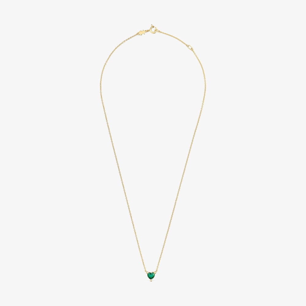 Short 18K gold vermeil Necklace with lab-grown emerald Garden of Love LGG
