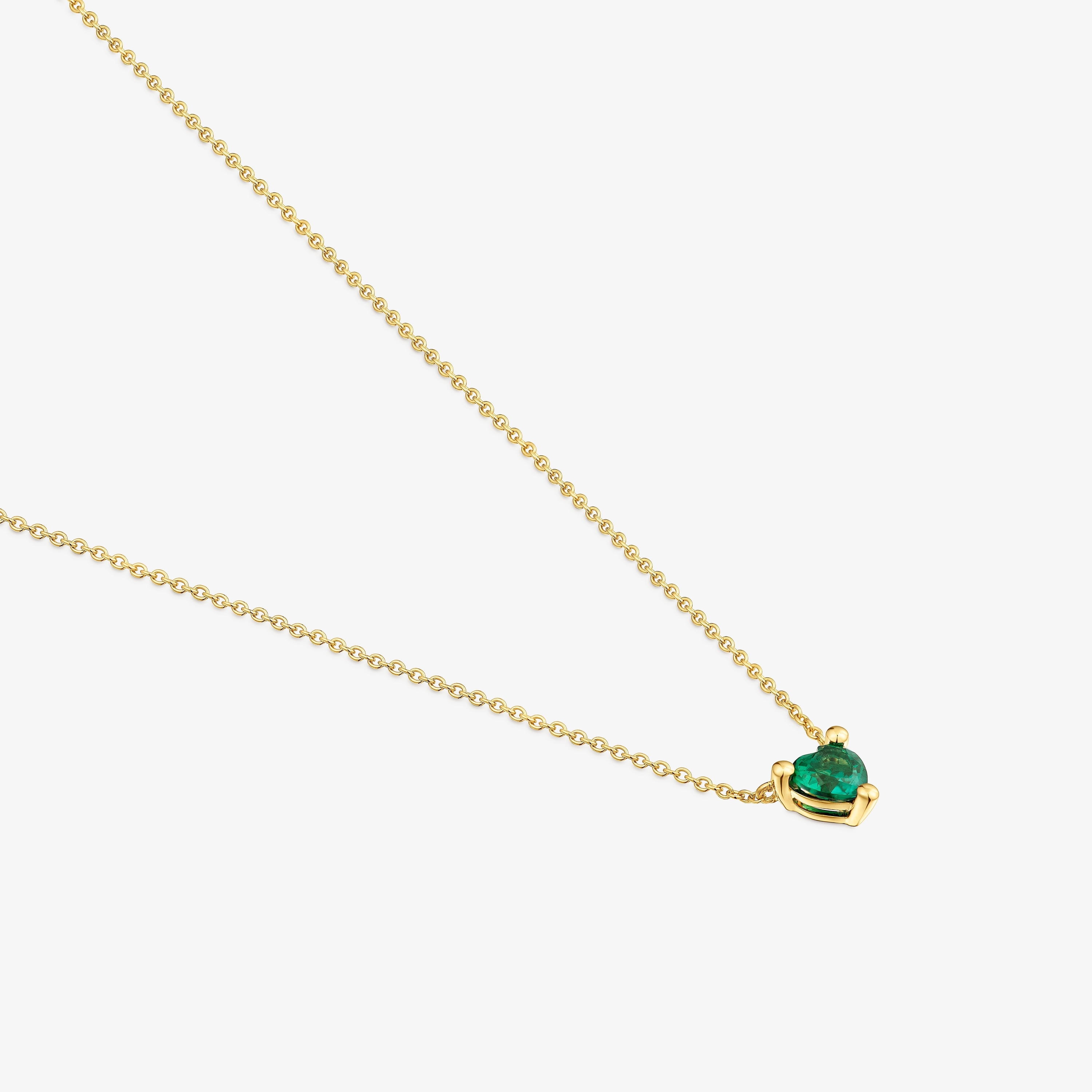 Short 18K gold vermeil Necklace with lab-grown emerald Garden of Love LGG