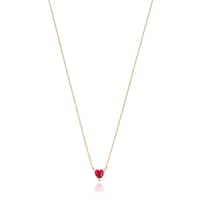 Short 18kt gold plating over silver Necklace with lab-grown ruby Garden of Love LGG