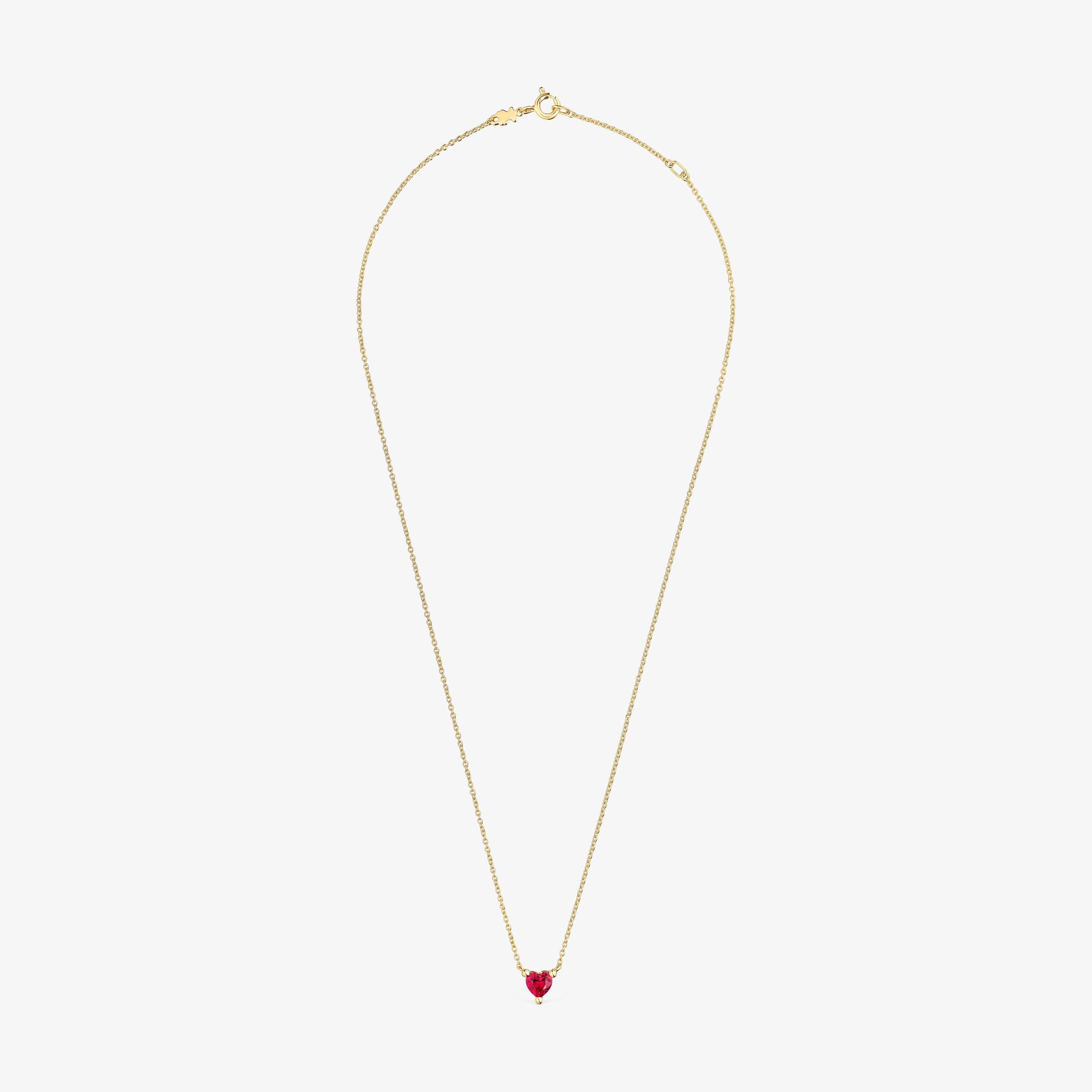 Short 18K gold vermeil Necklace with lab-grown ruby Garden of Love LGG