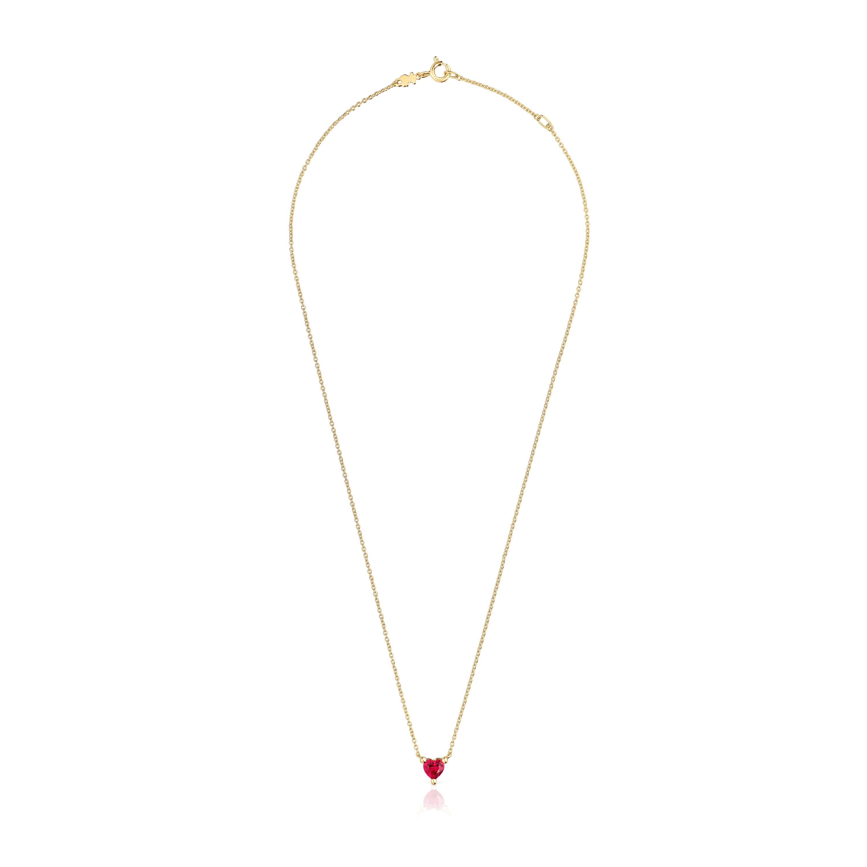 Short 18kt gold plating over silver Necklace with lab-grown ruby Garden of Love LGG
