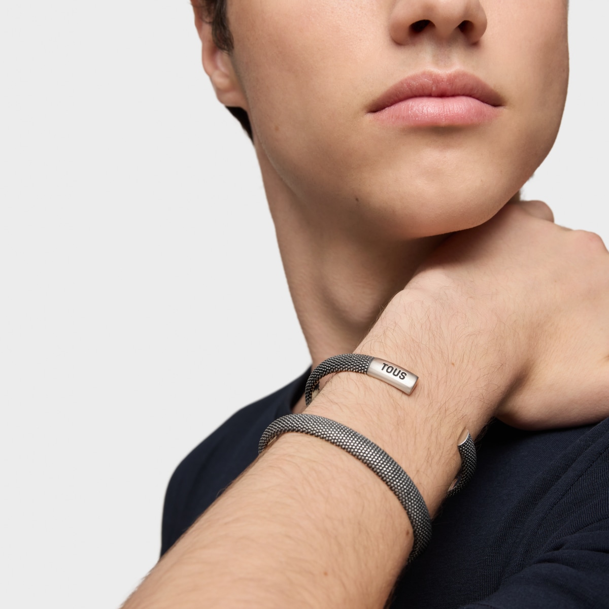 Aged silver textured Bangle TOUS Man